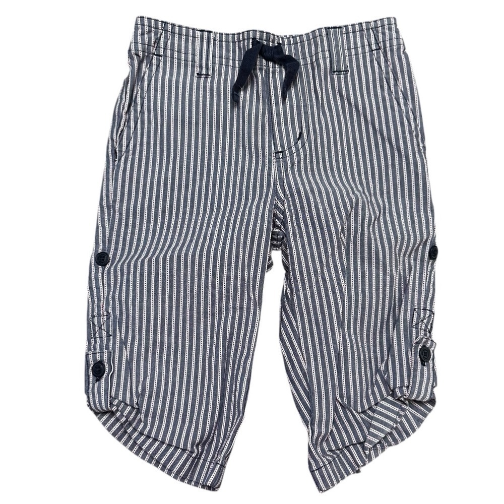 Janie & Jack White Blue Stripe Railroad Pants Size 6-12 Months